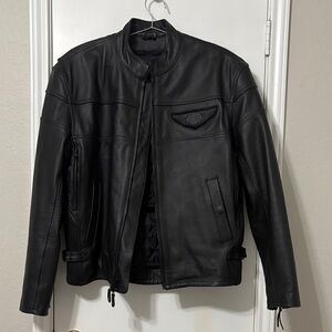 Harley Davidson Genuine Leather Black Motorcycle Jacket Men’s size large